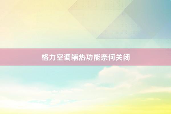 格力空调辅热功能奈何关闭